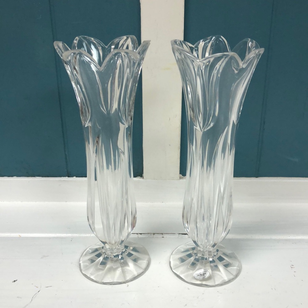 Lot of 2 Vintage Gorham 8.5" Tulip Bud Vase Made‎ In Germany style C903 *READ